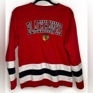 Chicago Blackhawks Long Sleeve Shirt Size Medium Embroidered Logo NHL Tee
